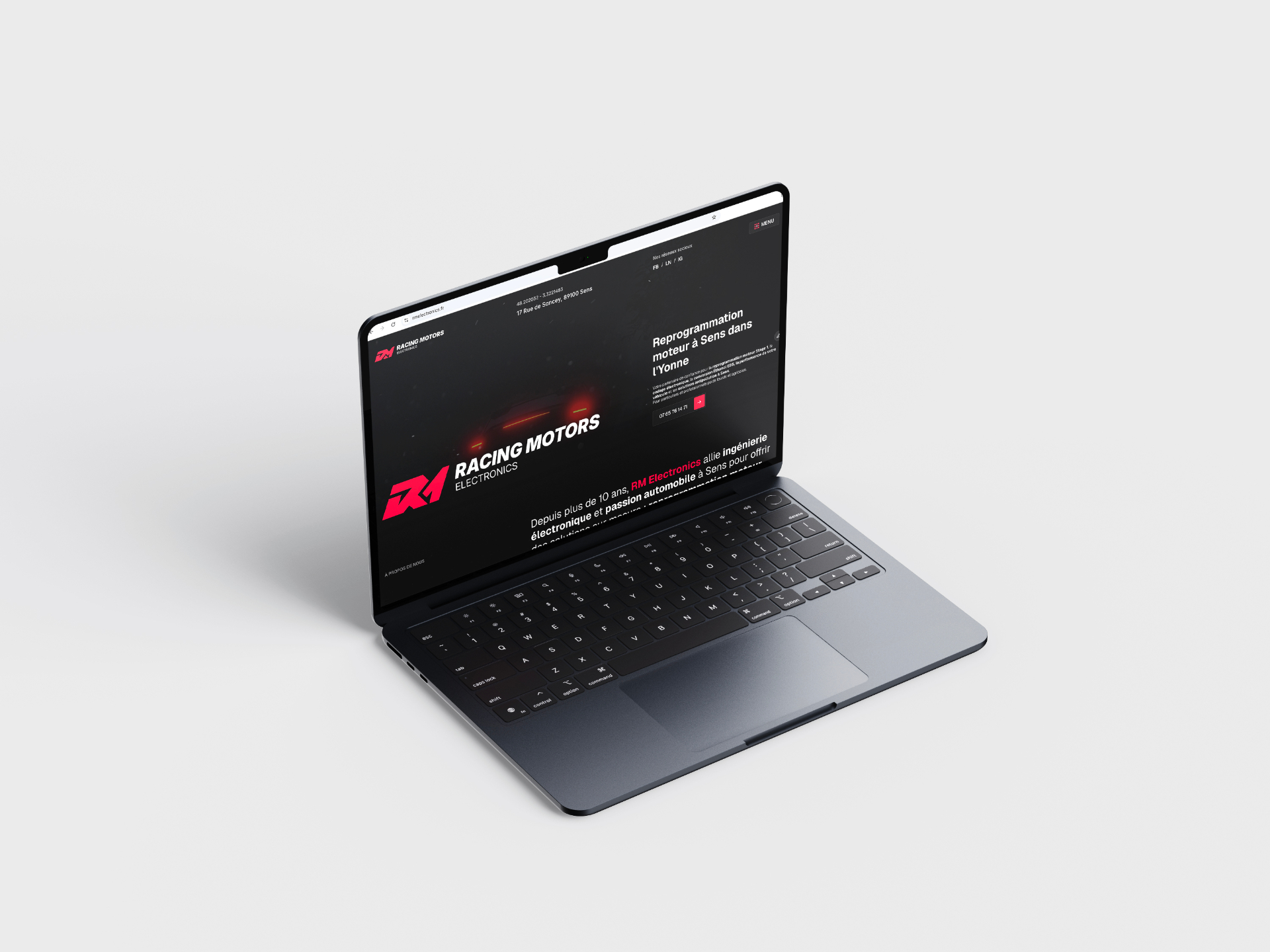Électronique automobile à Sens — Site web full-stack